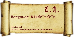 Bergauer Nikétás névjegykártya