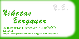 niketas bergauer business card